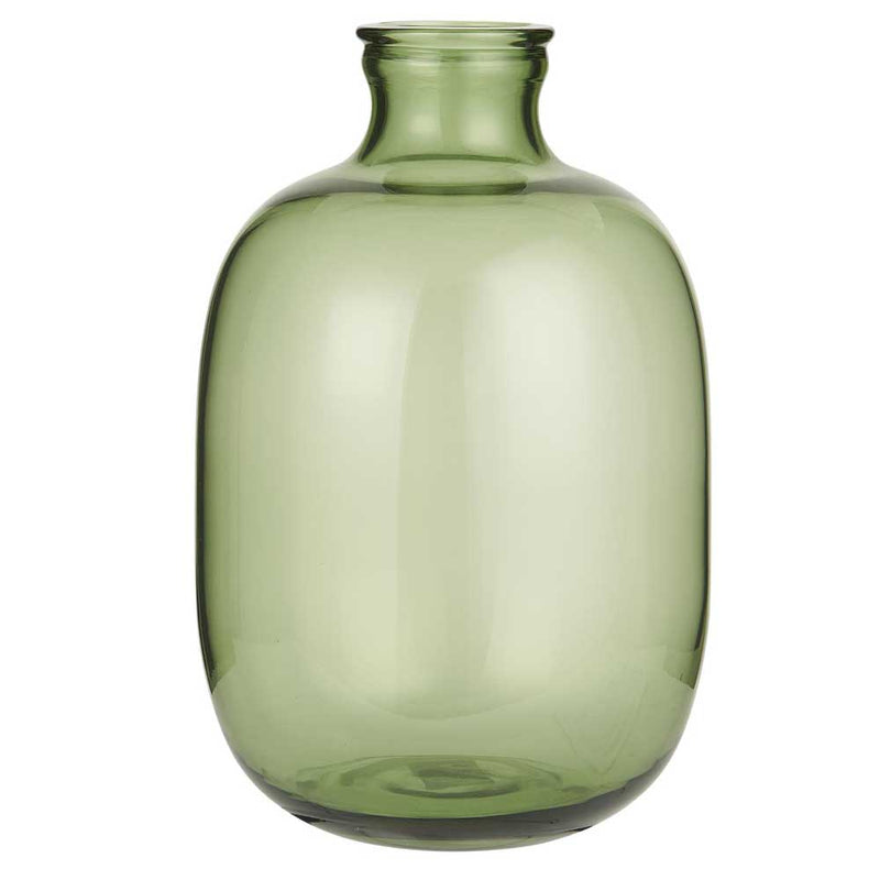 Ib Laursen Grøn glas flaske H: 36cm