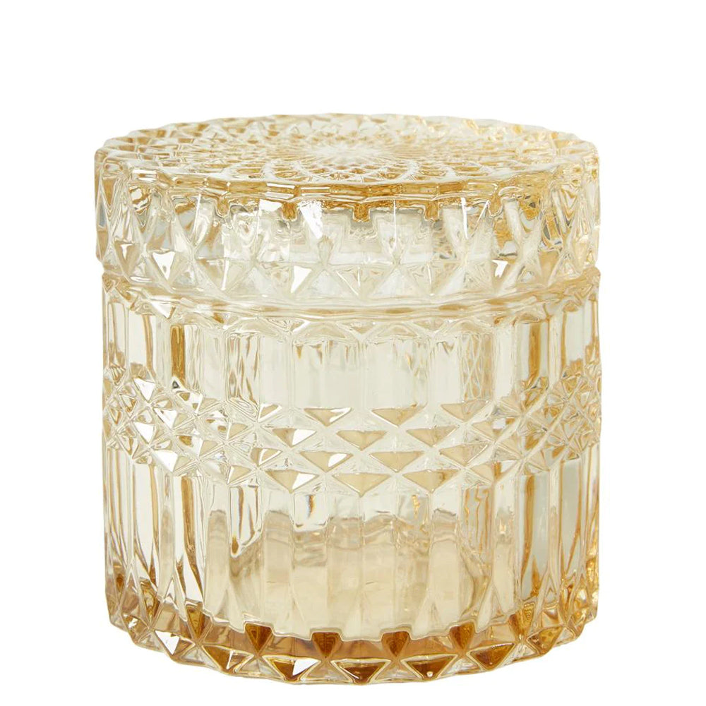 Speedtsberg Glaskrukke med låg champagne farvet 9x9cm