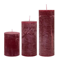 Cozy Living Rustikke bloklys Winter Red Ø7cm