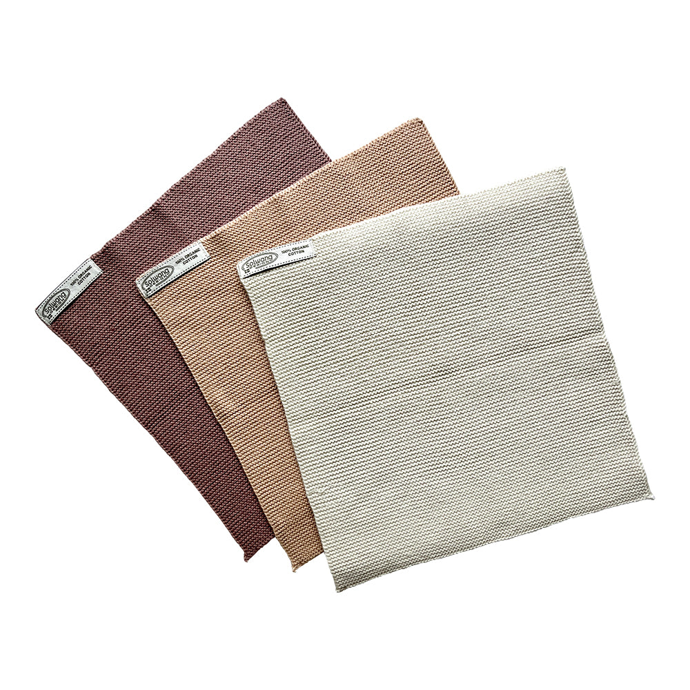 Solwang Design karklude 3 stk Natur/Lys & Mørk Nougat