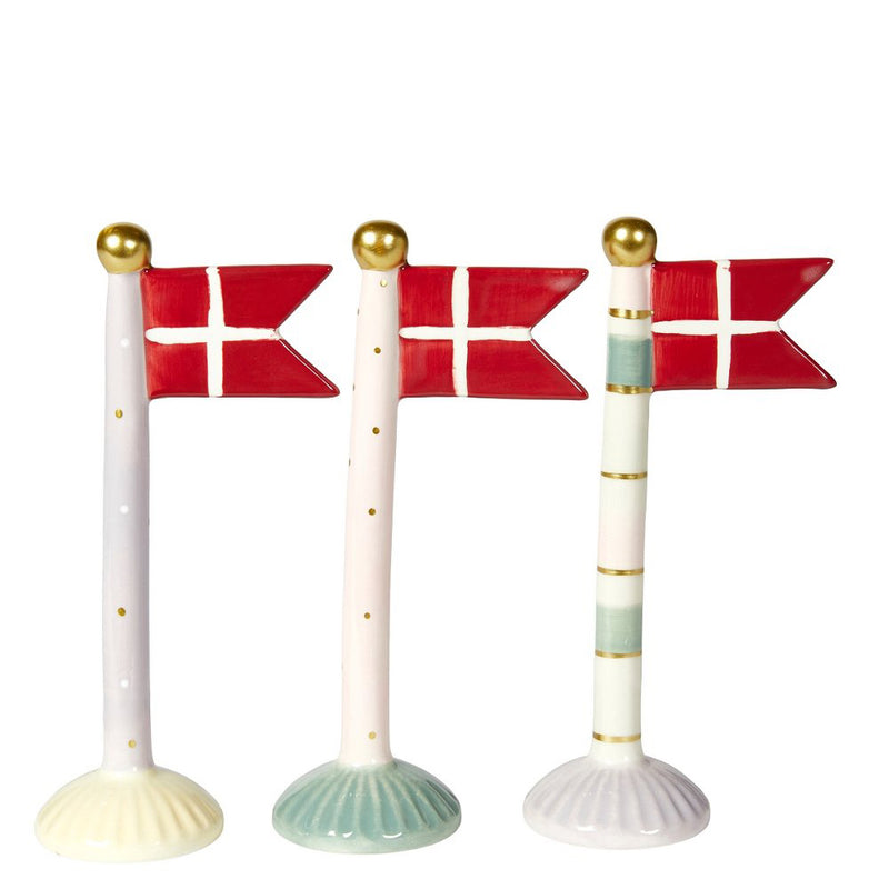 Speedtsberg Flag Grå Hvid Guld Keramik 9x6x19cm
