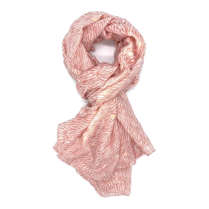 Just D'Lux Silke Feeling Tørklæde Pink & Hvid 90x180cm