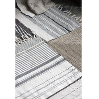 Gulvtæppe natur/sort stribet 120x180cm - Gulvtæppe