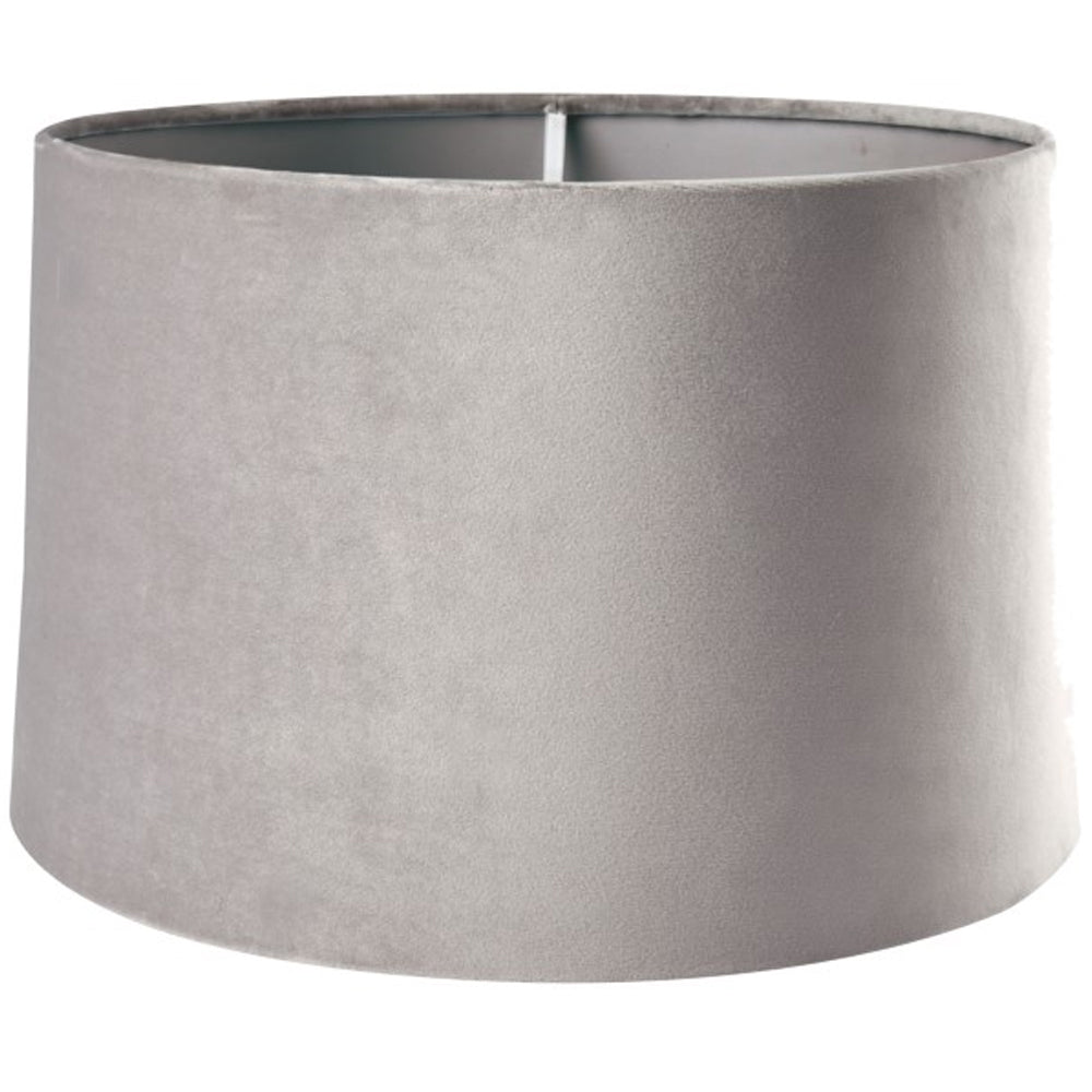 Glaslampe rå Sølv look 34xø24 cm - Lampe skærm Nude Velour