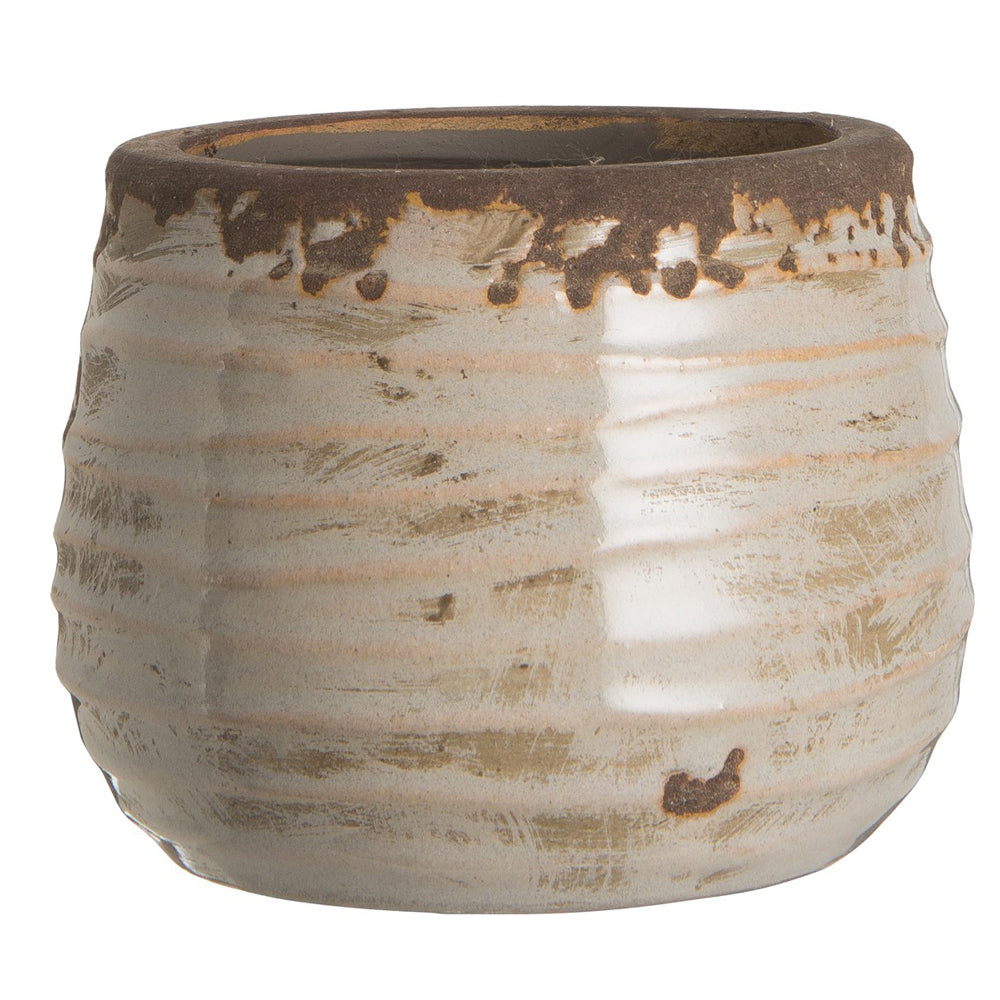 Ib Laursen Ler potte brun sand 10xH8cm