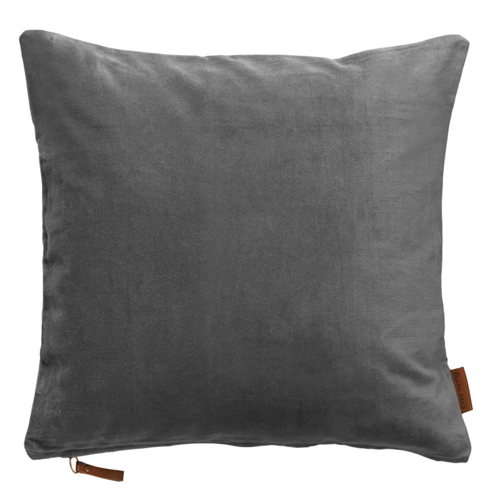 Cozy Living Velour Soft Pudebetræk Cool Grey 50x50cm