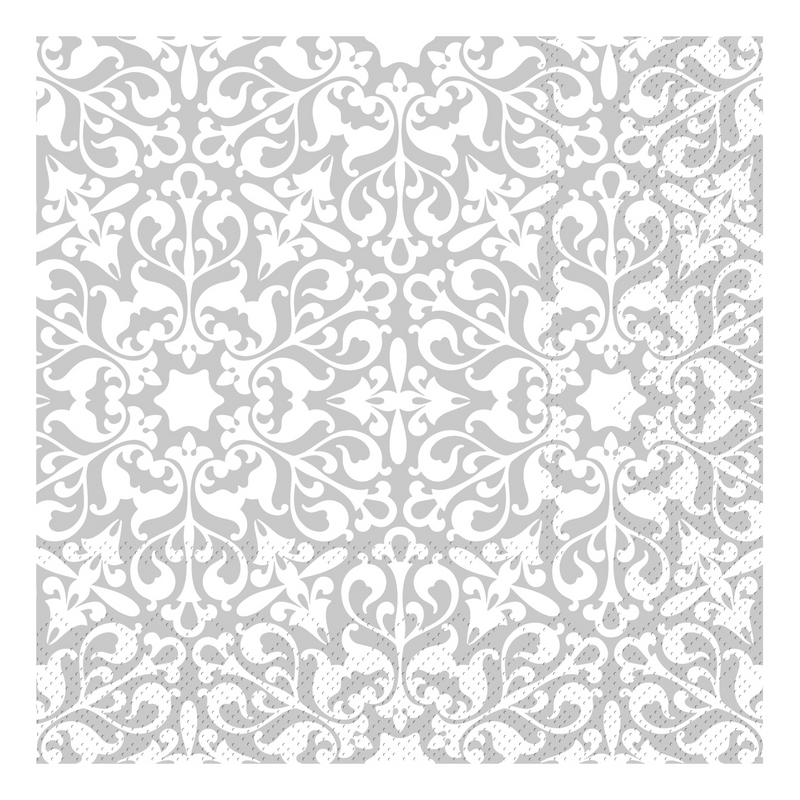 Chic Antique Papirservietter Med Mønster grå 16x16cm