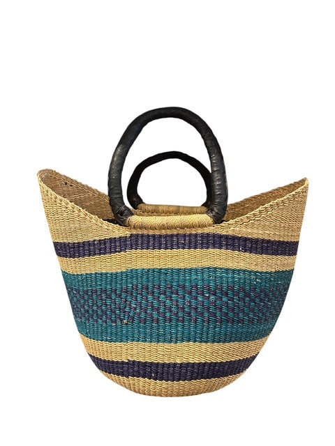 Hammershus Fairtrade Bolga Kurvetaske aqua blå U-shape US7