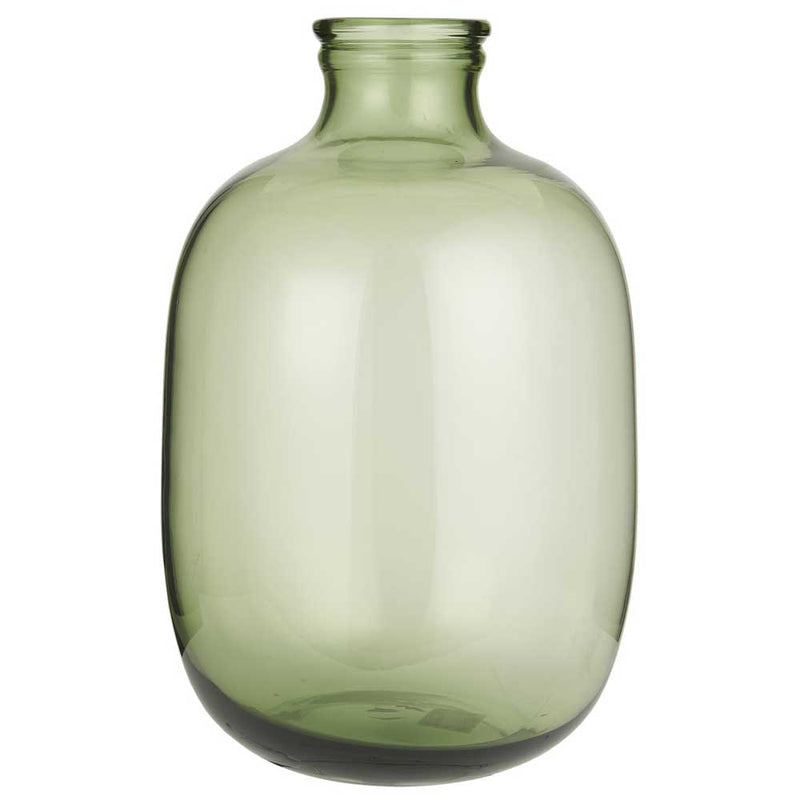 Ib Laursen Grøn glas flaske H: 36cm