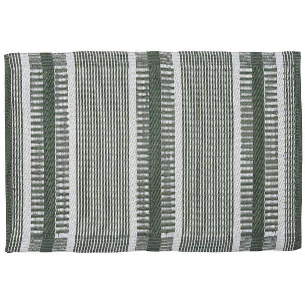 Ib Laursen gulvmåtte grøn stribet recycled plastik 60x90cm
