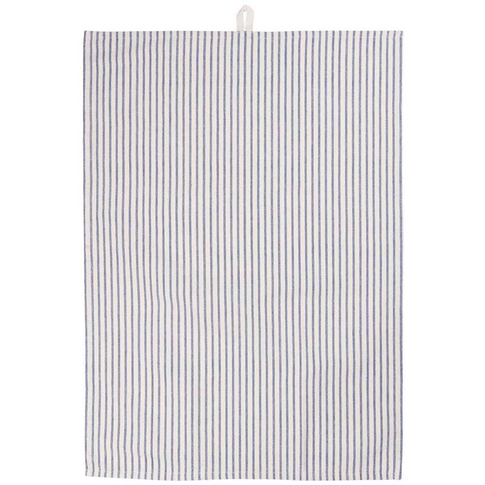 Ib Laursen Viskestykke Carl natur m/mørkeblå striber 50x70cm
