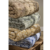 Ib Laursen Quilt tæppe Clara myrtle green mønster 130x170cm