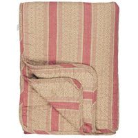 Ib Laursen Quilt med rosa striber og mønster 130x180cm