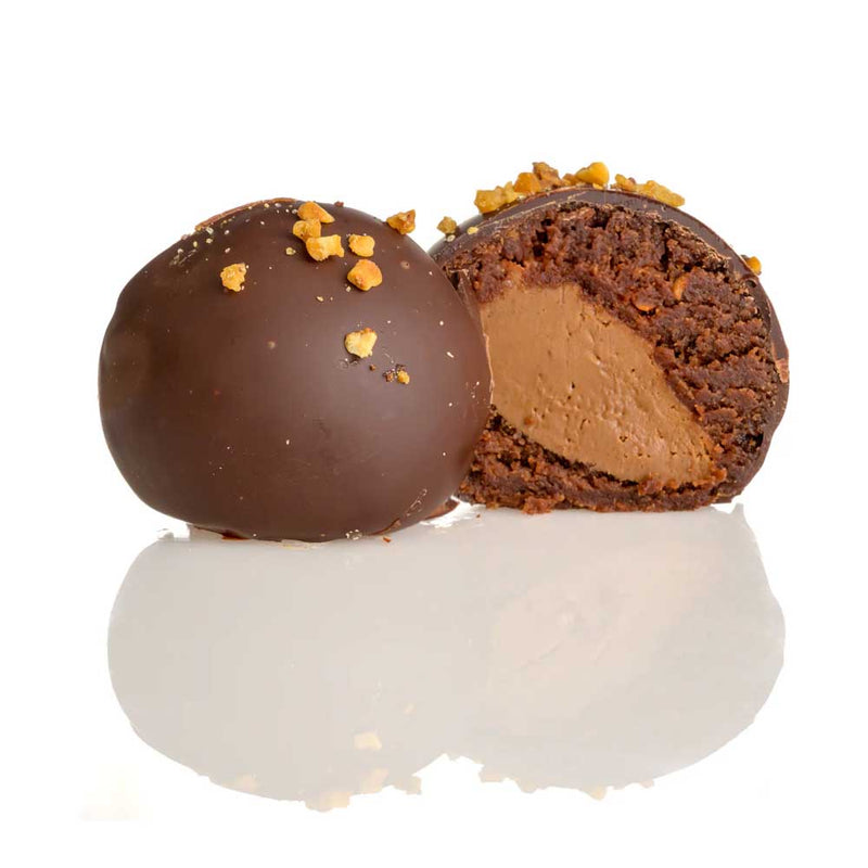 Reserved Chocolate Trøffelkugler Rom karamel mørk overtræk m/krokant