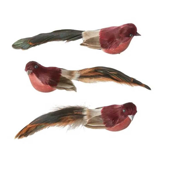 Speedtsberg Fugle rød brune på klips 16cm