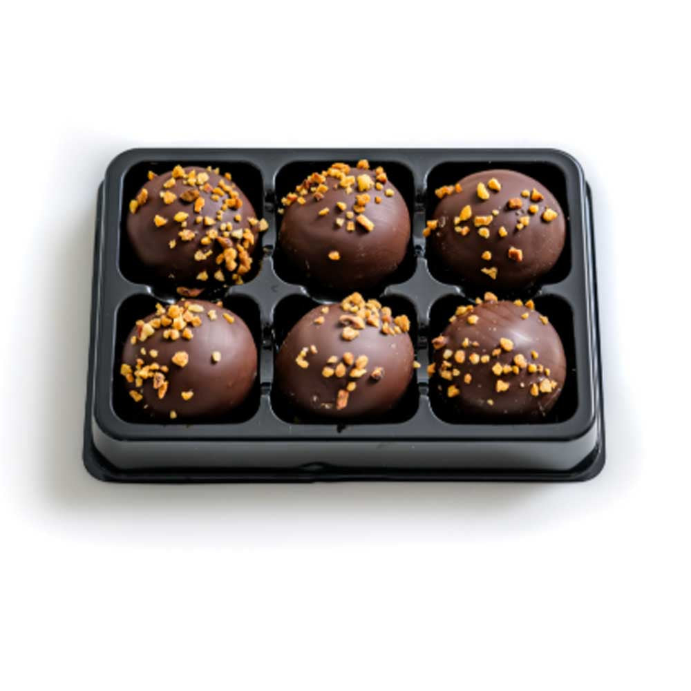 Reserved Chocolate Trøffelkugler Rom karamel mørk overtræk m/krokant