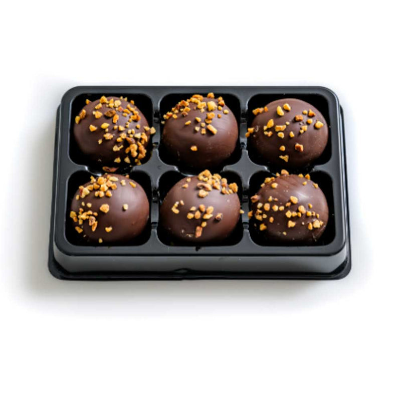 Reserved Chocolate Trøffelkugler Rom karamel mørk overtræk m/krokant