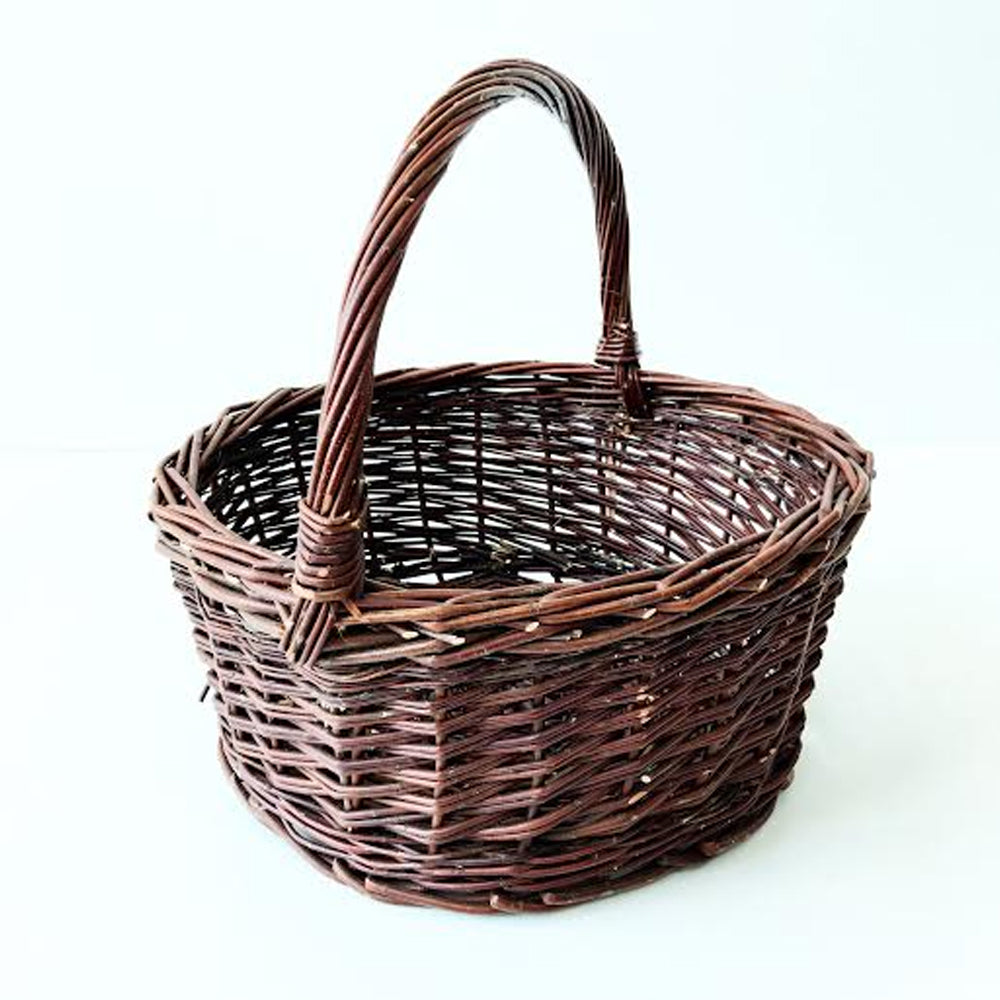 Aafod Gavekurv Æblekurv Rund Bark med Hank
