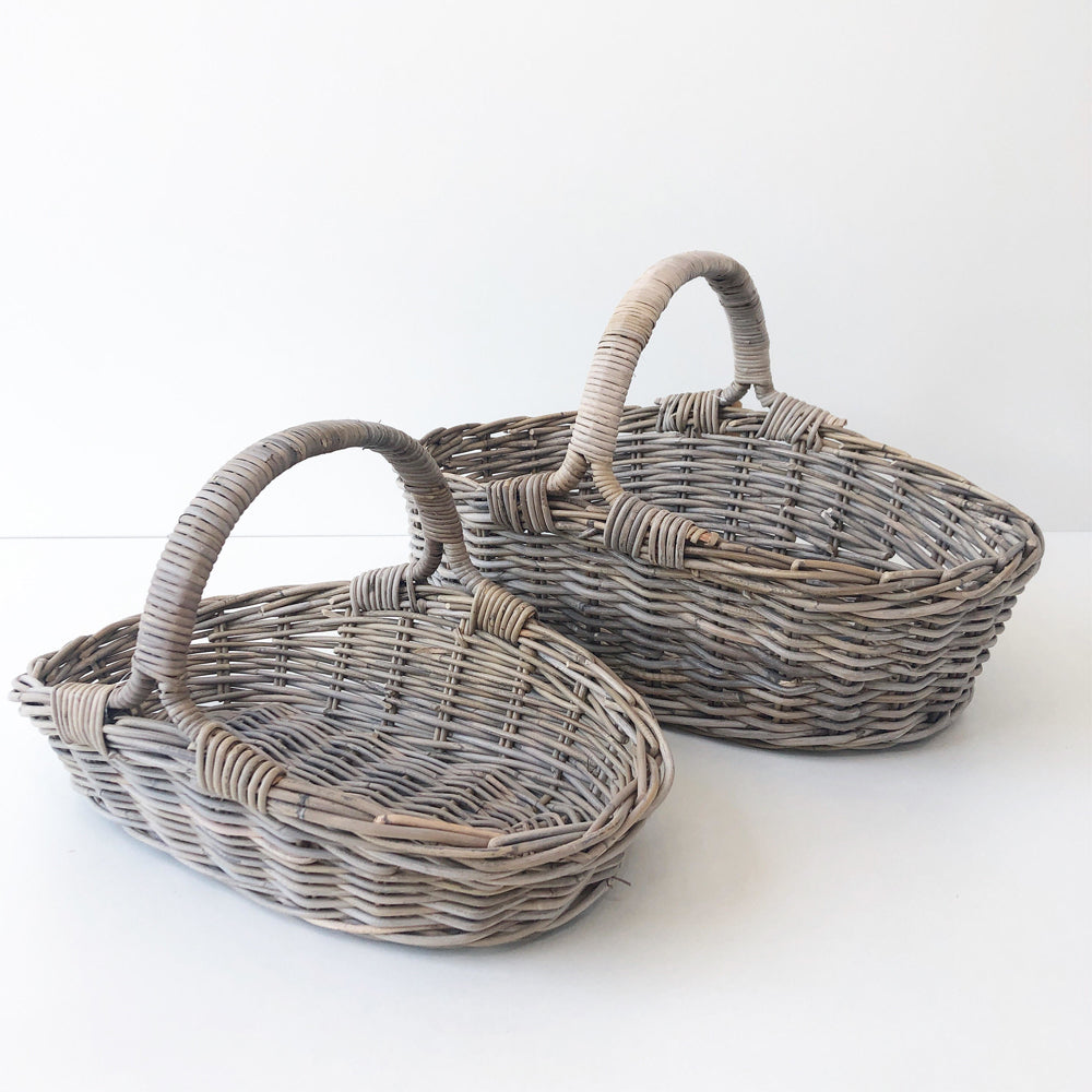 Aafod Bykurv Oval Big Grå Rattan