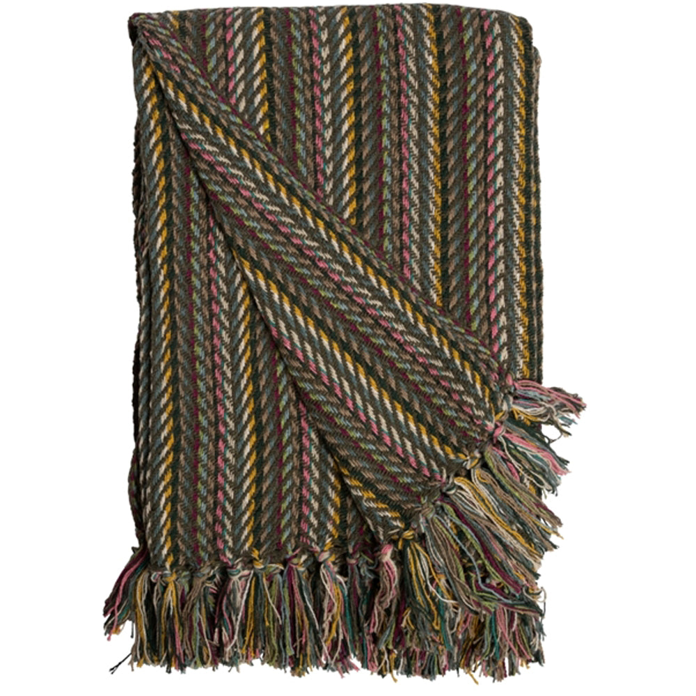 Au Maison Plaid Zigzag Væv Unika Støvet Grøn 130x170cm