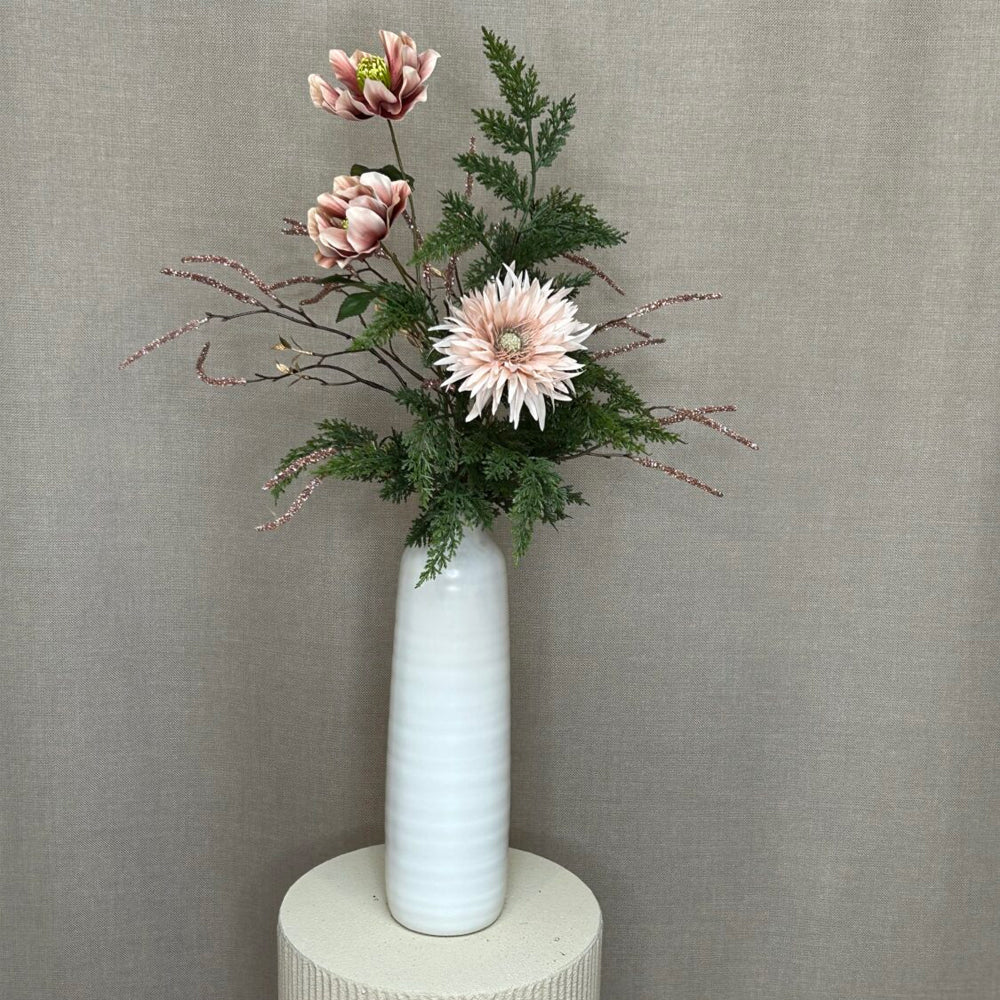 Barbara Gerbera Rosa m/Guld H63cm