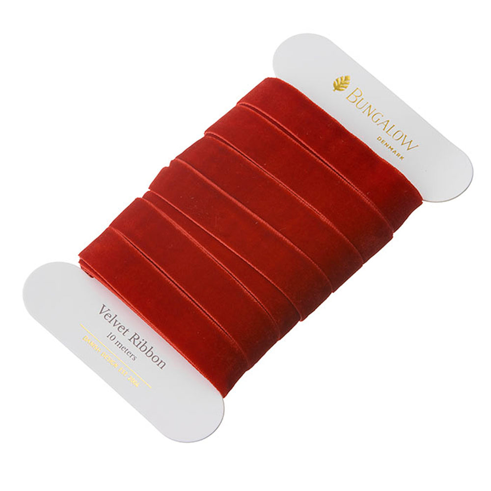 Bungalow Gavebånd Velour 16mm Scarlet