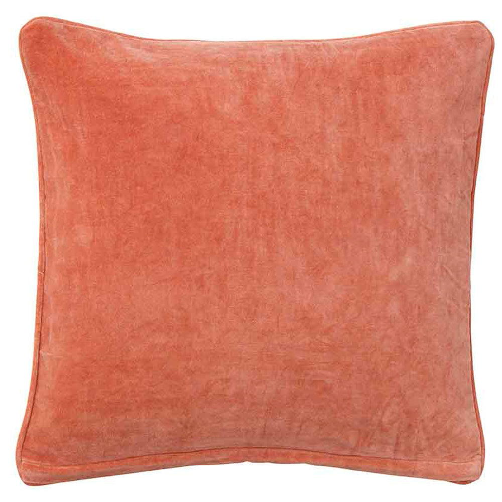 Bungalow Velour Pudebetræk Terracotta 50x50cm