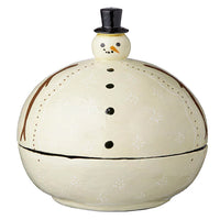 Bungalow Dekorationsboks Snowman Ivory Ø12,5cm
