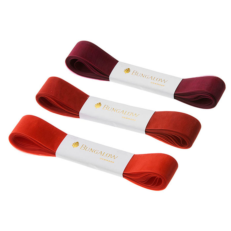 Bungalow Gavebånd Organza 16mm Cherry 3 stk