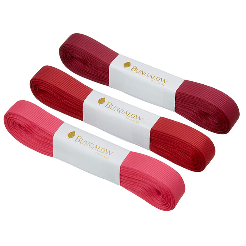 Bungalow Gavebånd Grosgrain 16mm Ruby 3 stk