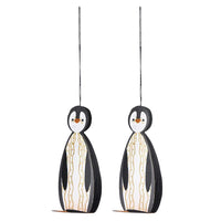 Bungalow Honeycomb Penguins H8,5cm Sort/Offwhite 2stk