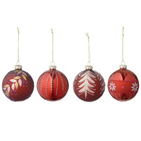Bungalow Baubles Ø8cm Seraphim Scarlet 4stk