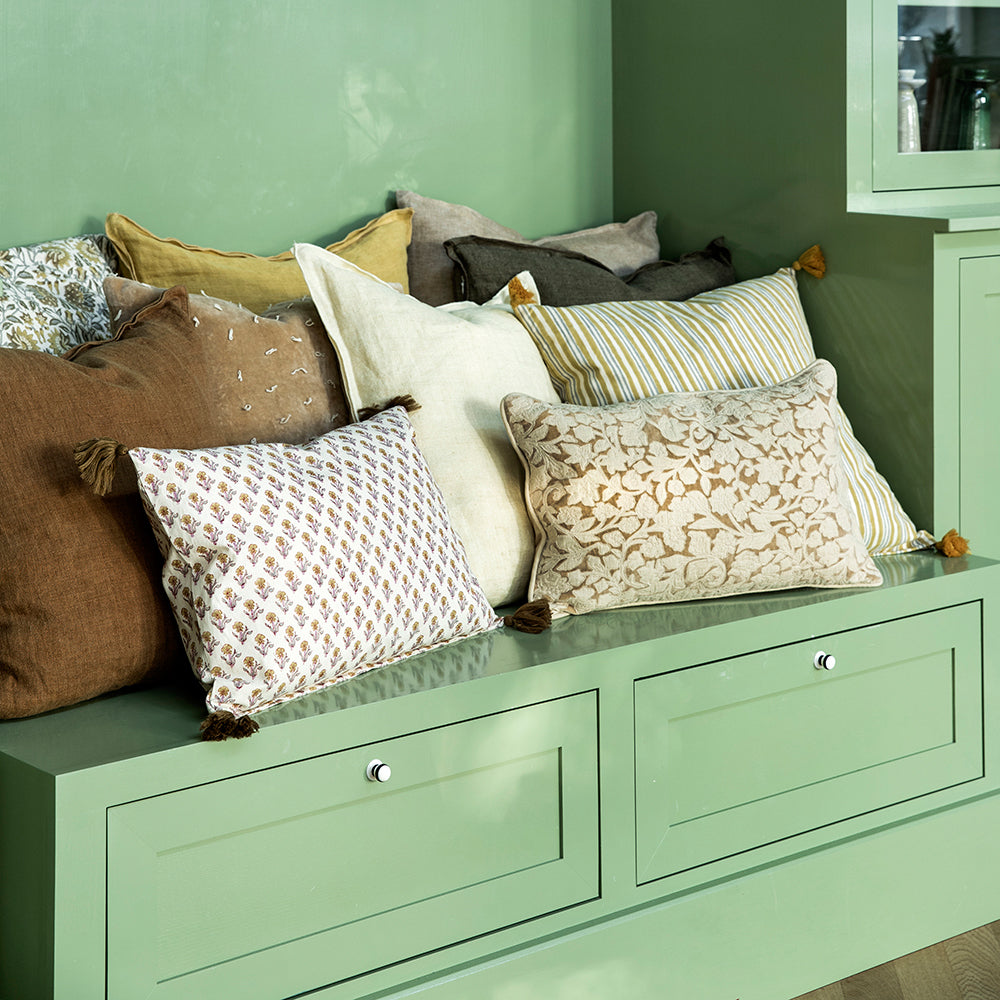 Bungalow Hør Pudebetræk Linen Ochre 50x50cm