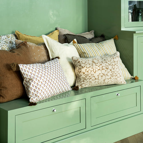 Bungalow Hør Pudebetræk Linen Ochre 50x50cm