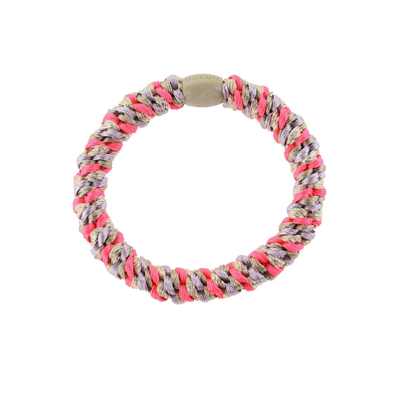 By Stær Hårelastik Multi Neon Pink Grå Lilla Glitter One Size