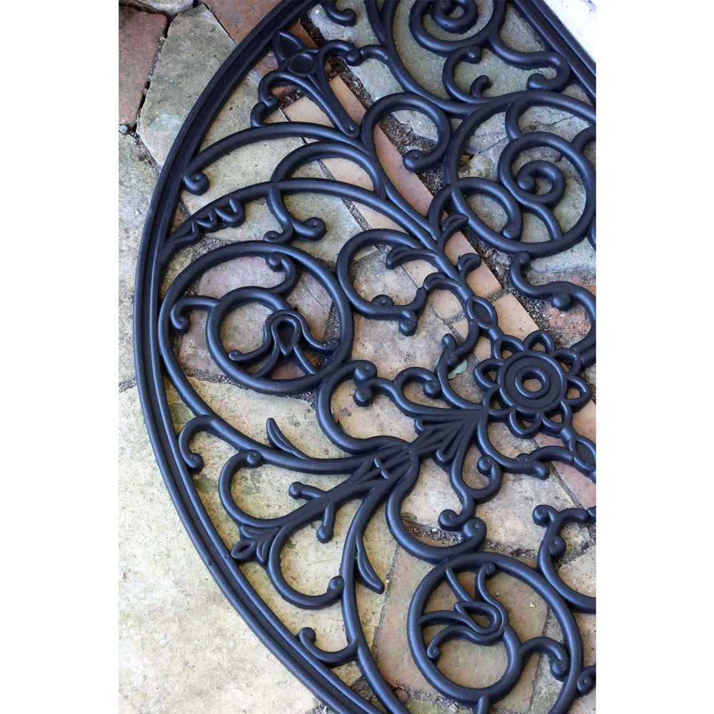 Chic Antique Dørmåtte Gummi Filigran Halvmåne L75xB45cm