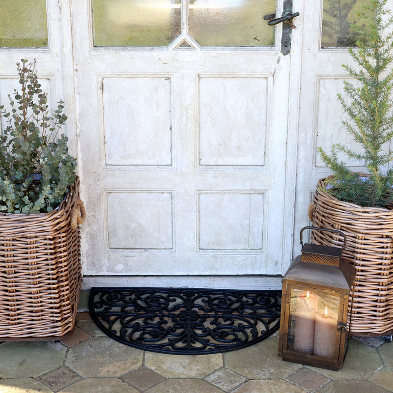 Chic Antique Dørmåtte Gummi Filigran Halvmåne L75xB45cm