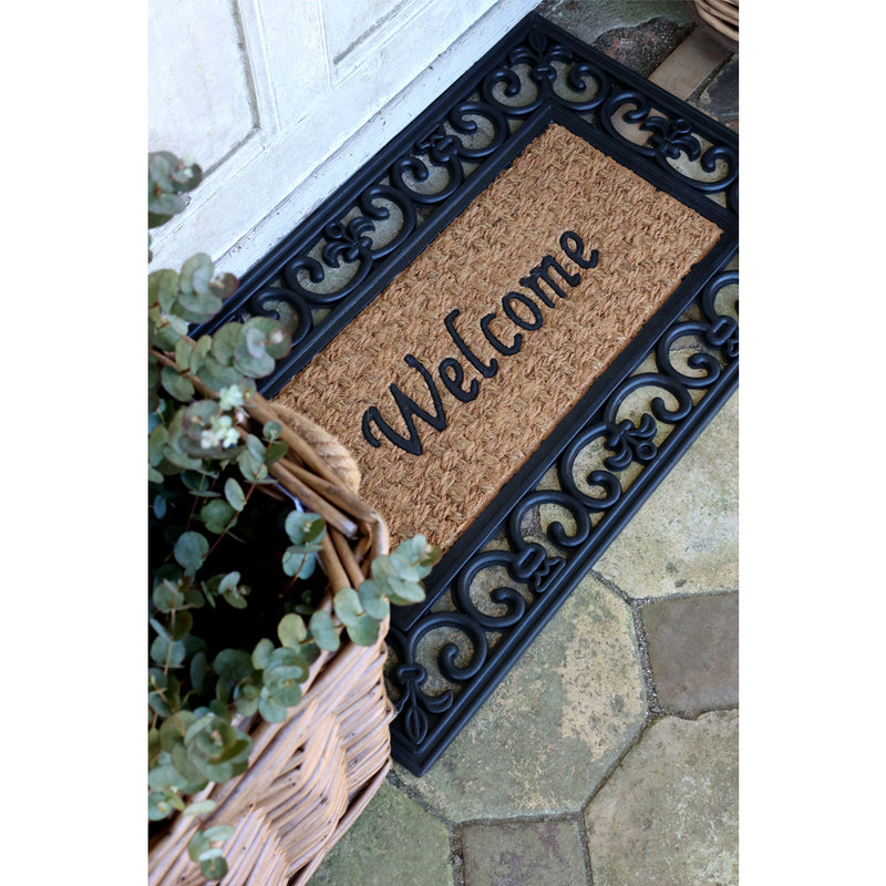 Chic Antique Dørmåtte Welcome Gummi Filigran Natur L75xB45cm