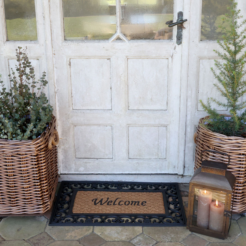 Chic Antique Dørmåtte Welcome Gummi Filigran Natur L75xB45cm