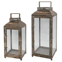 Chic Antique Lanterne m. Riller Antique Guld