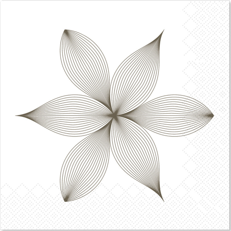 Chic Antique Papirservietter Med Blomst Mocca 16x16cm