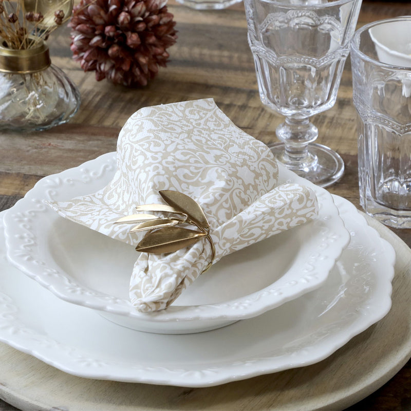 Chic Antique Papirservietter Med Mønster Hør 16x16cm