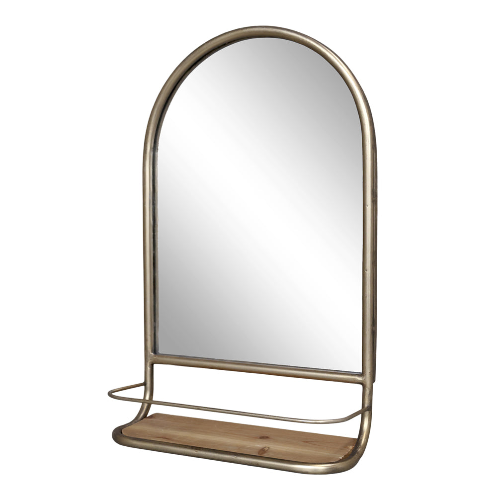 Chic Antique Spejl med Hylde Antik Messing