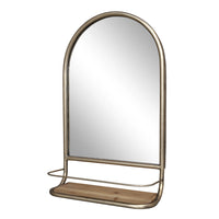 Chic Antique Spejl med Hylde Antik Messing