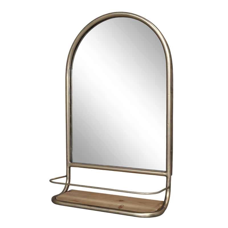 Chic Antique Spejl med Hylde Antik Messing