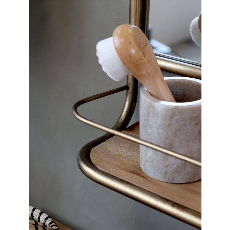Chic Antique Spejl med Hylde Antik Messing