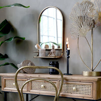 Chic Antique Spejl med Hylde Antik Messing