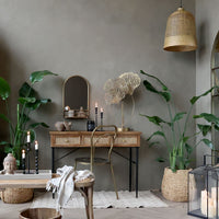 Chic Antique Spejl med Hylde Antik Messing