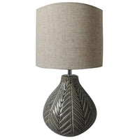 EJA Keramisk Lampe med Cylinderskærm Sildeben 37x20cm