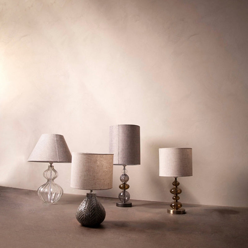 EJA Keramisk Lampe med Cylinderskærm Sildeben 37x20cm